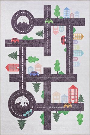 Artloop Çocuk Odası Halısı Minor Dekoratif Beyaz Halı AL 407